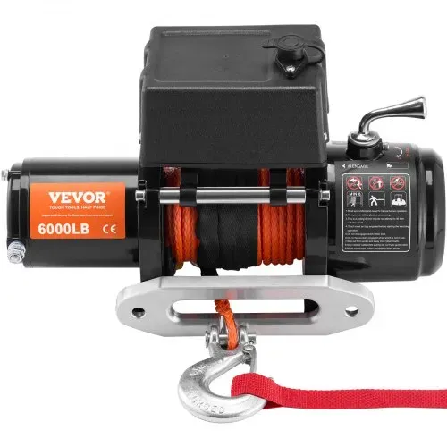 VEVOR Elektrische Seilwinde, 6000 lb Tragkraft, 12 V DC für LKWs mit 1/4 Zoll x 55 Fuß Synthetikseil, Aluminium-Seilführung, zwei Fernbedienungsoptionen, IP55-Wasserbeständigkeit, ideal zum Schleppen von SUVs, LKWs, Jeeps, Anhängern und Booten – Bild 10