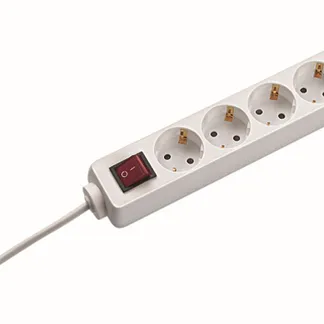 Bachmann Tischsteckdose, 6xDosen(CEE7)->Stecker(CEE7), 1,5m, mit Schalter, weiß, SELLY, Bachmann Tischsteckdose, 6xDosen(CEE7)->Stecker(CEE7), 1,5m, mit Schalter, weiß, SELLY,