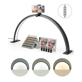 VEVOR Desktop Halbmondlicht für Nägel mit Telefonhalter (30 W 76 cm lang) Nageltechniklicht, Nageltischlampe mit einstellbarer Helligkeit, LED-Tischleuchte für Nageltechniker Wimpernverlängerung VEVOR Desktop Halbmondlicht für Nägel mit Telefonhalter (30 W 76 cm lang) Nageltechniklicht, Nageltischlampe mit einstellbarer Helligkeit, LED-Tischleuchte für Nageltechniker Wimpernverlängerung