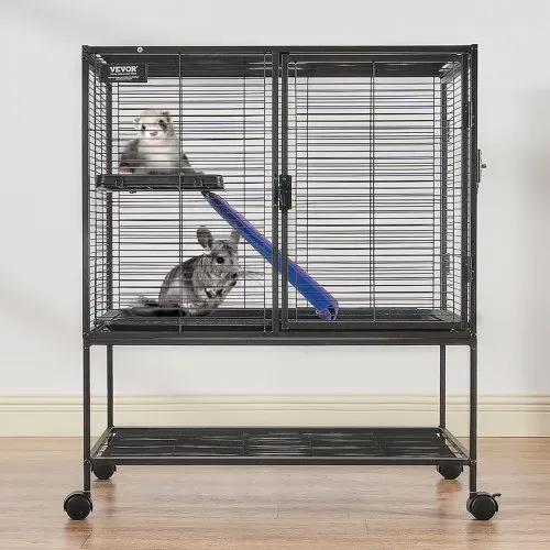 VEVOR 36" rollender Frettchenkäfig aus Metall, großer 2-stöckiger Critter Nation-Käfig, Kleintierkäfig mit Rampen und Tablett, einfach aufzubauen für Hausratten, Hamster, Meerschweinchen, Chinchillas, Eichhörnchen, Igel, Hasen – Bild 7