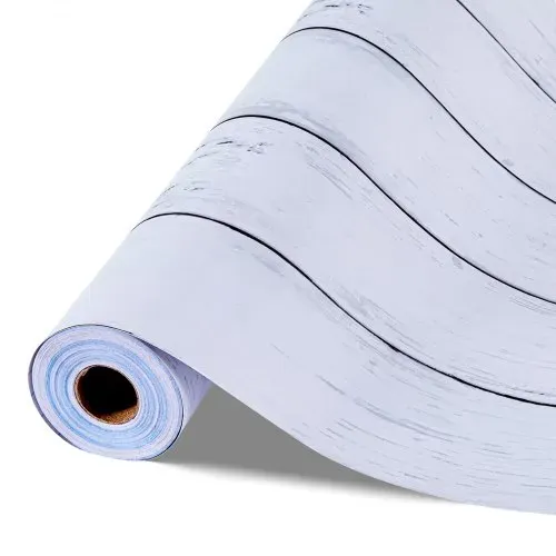 VEVOR Tapete selbstklebend, 45 cm x 15 m, Wandtapete, Klebefolie mit weißer Holzoptik, Möbelfolie, Möbelaufkleber, dekorative Vinylrolle für Schlafzimmer, Küche, Büro, Badezimmer, Schreibtisch – Bild 10