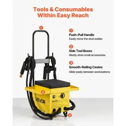 VEVOR 4,5kW Karosserie Ausbeulspotter Bolzenschweißgerät, Bolzenschweiß-Dellenreparatur-Set mit 6 Schweißmodi & 2 Schweißpistolen, All-in-One Bolzenschweißer Dellenreparatur Kit für Werkstatt Heimwerk – Bild 5