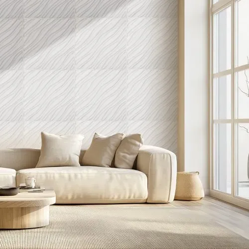 VEVOR 3D-Wandpaneele, 12er-Set, 50x50 cm PVC-Moderne minimalistische Wandverkleidung, 2,97m² Deckkraft, Inneneinrichtung für Schlafzimmer, Wohn- und Spielzimmer, Mattweiß – Bild 7