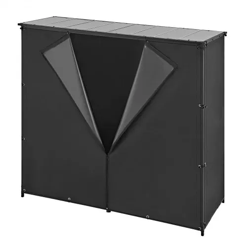 VEVOR Kaminholzregal 3/8 Cord Brennholzregal mit Abdeckung 1855x715x1850 mm, für Kamin, Terrasse & Balkon, Rahmen aus Kohlenstoffstahl Pulverbeschichtet, Tragfähigkeit 730 kg, Kapazität 1962 L Schwarz – Bild 9