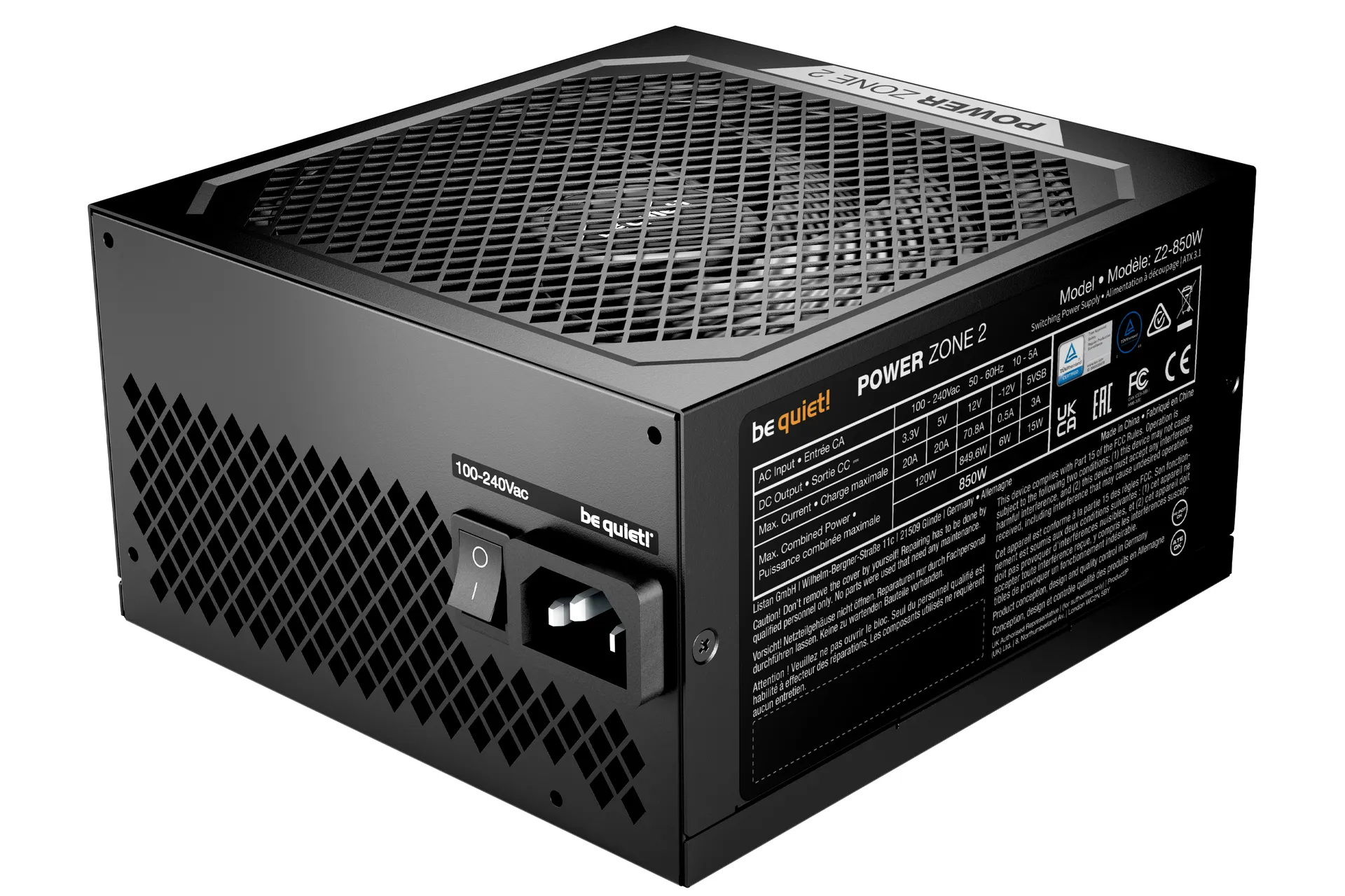 be quiet! POWER ZONE 2 850W Netzteil 20+4 pin ATX ATX Schwarz – Bild 3