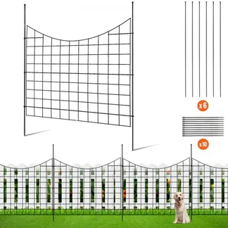 VEVOR 5er-Set Dekorativer Gartenzaun 75x93cm Metallzaun aus Kohlenstoffstahl Steckzaun 6,38cm Spike-Abstand Hundezaun Gitterzaun Beetzaun Zaun Metall Zaunelementen inkl. Befestigungsmaterial VEVOR 5er-Set Dekorativer Gartenzaun 75x93cm Metallzaun aus Kohlenstoffstahl Steckzaun 6,38cm Spike-Abstand Hundezaun Gitterzaun Beetzaun Zaun Metall Zaunelementen inkl. Befestigungsmaterial