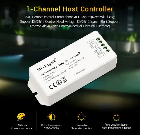 MiBoxer SYS-T1 LED Subordinate Controller 1-Channel Host MiBoxer SYS-T1 LED Subordinate Controller 1-Channel Host