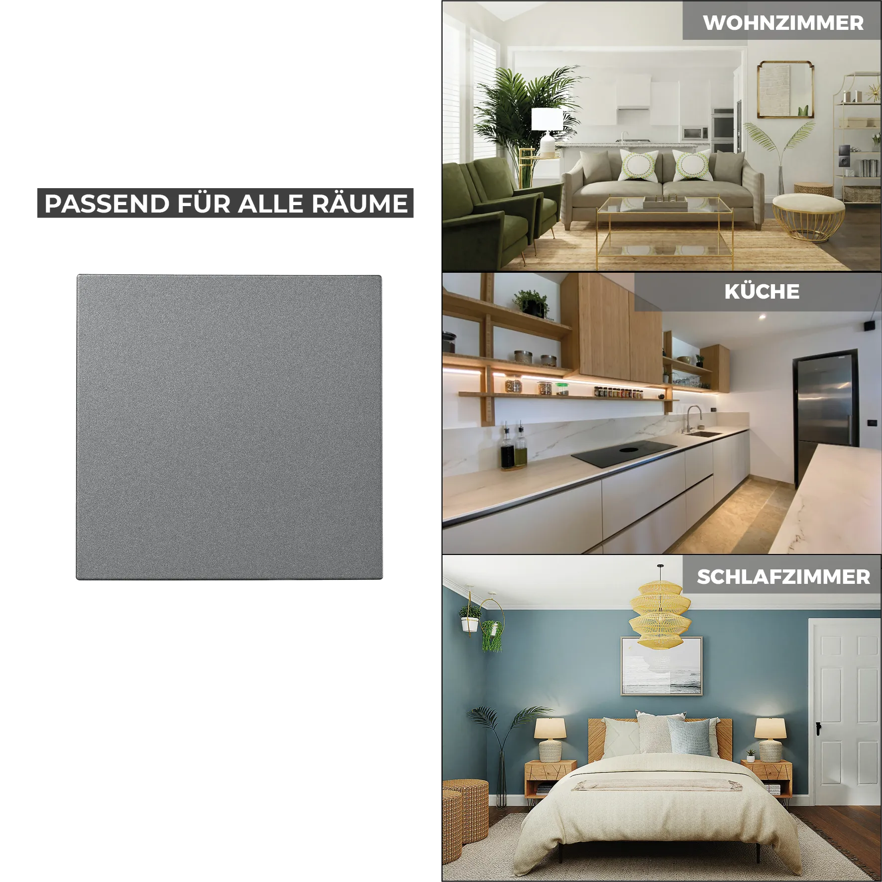 Taster McPower ''Shallow'' 250V~/10A, UP, Steckanschluss, anthrazit – Bild 5