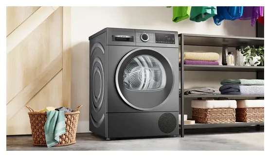 Bosch Serie 6 WQG2450R10 Wäschetrockner Freistehend Frontlader 9 kg Schwarz – Bild 3
