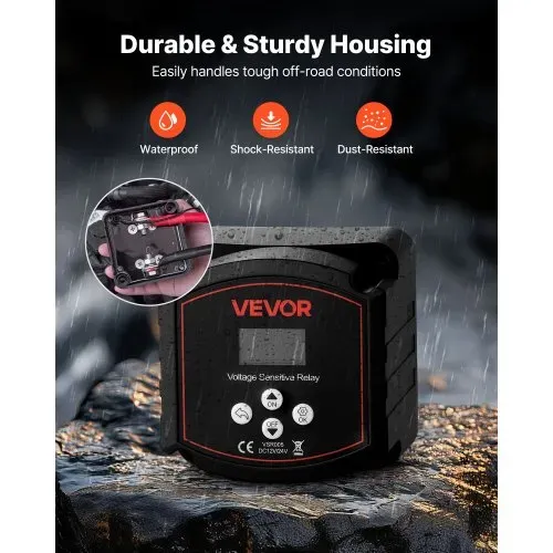 VEVOR Trennrelais, 12 V, 300 A, Doppelbatterie Isolator mit LCD-Bildschirm, intelligenter Batterietrennschalter für Lithium- & Blei-Säure-Batterien, für Auto, LKW, Wohnmobil, UTV, ATV, Boot – Bild 5