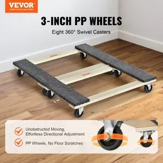 VEVOR Möbelwagen, Möbelwagen, 4 Räder, tragbare bewegliche Rollen, robust, ineinandergreifend, klein, flach, für schwere Möbel, 2 Stück, 40,6 x 27,9 cm, 227,8 kg Kapazität, schwarz VEVOR Möbelwagen, Möbelwagen, 4 Räder, tragbare bewegliche Rollen, robust, ineinandergreifend, klein, flach, für schwere Möbel, 2 Stück, 40,6 x 27,9 cm, 227,8 kg Kapazität, schwarz