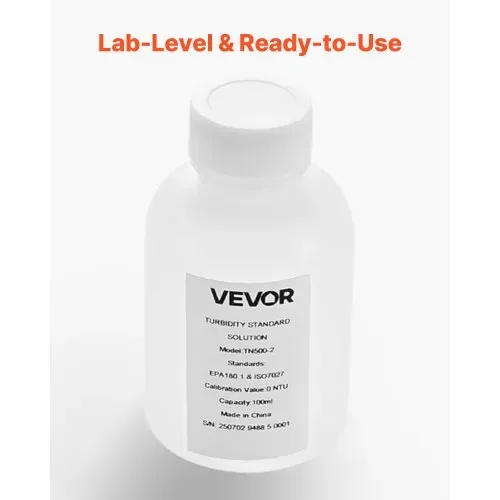 VEVOR Trübungskalibrierlösung 0 NTU 100 ml, Standard-Trübungslösung zum Nachfüllen für Trübungsmessgeräte, Nulldrift für stabile Konzentration, gebrauchsfertig, geeignet für weißes/rotes Licht – Bild 5