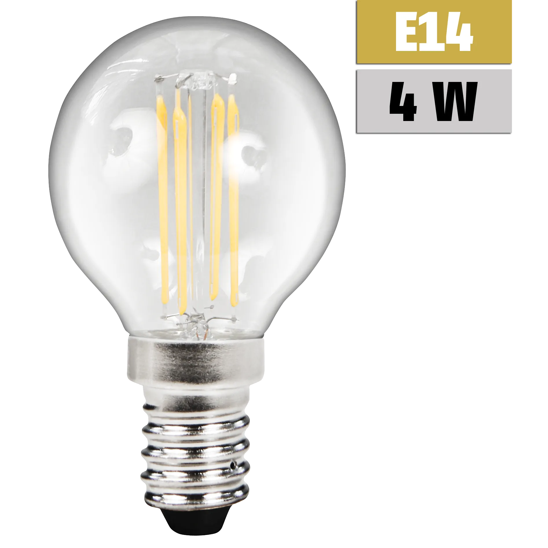 LED Filament Tropfenlampe McShine “Filed“, E14, 4W, 490lm, warmweiß LED Filament Tropfenlampe McShine “Filed“, E14, 4W, 490lm, warmweiß