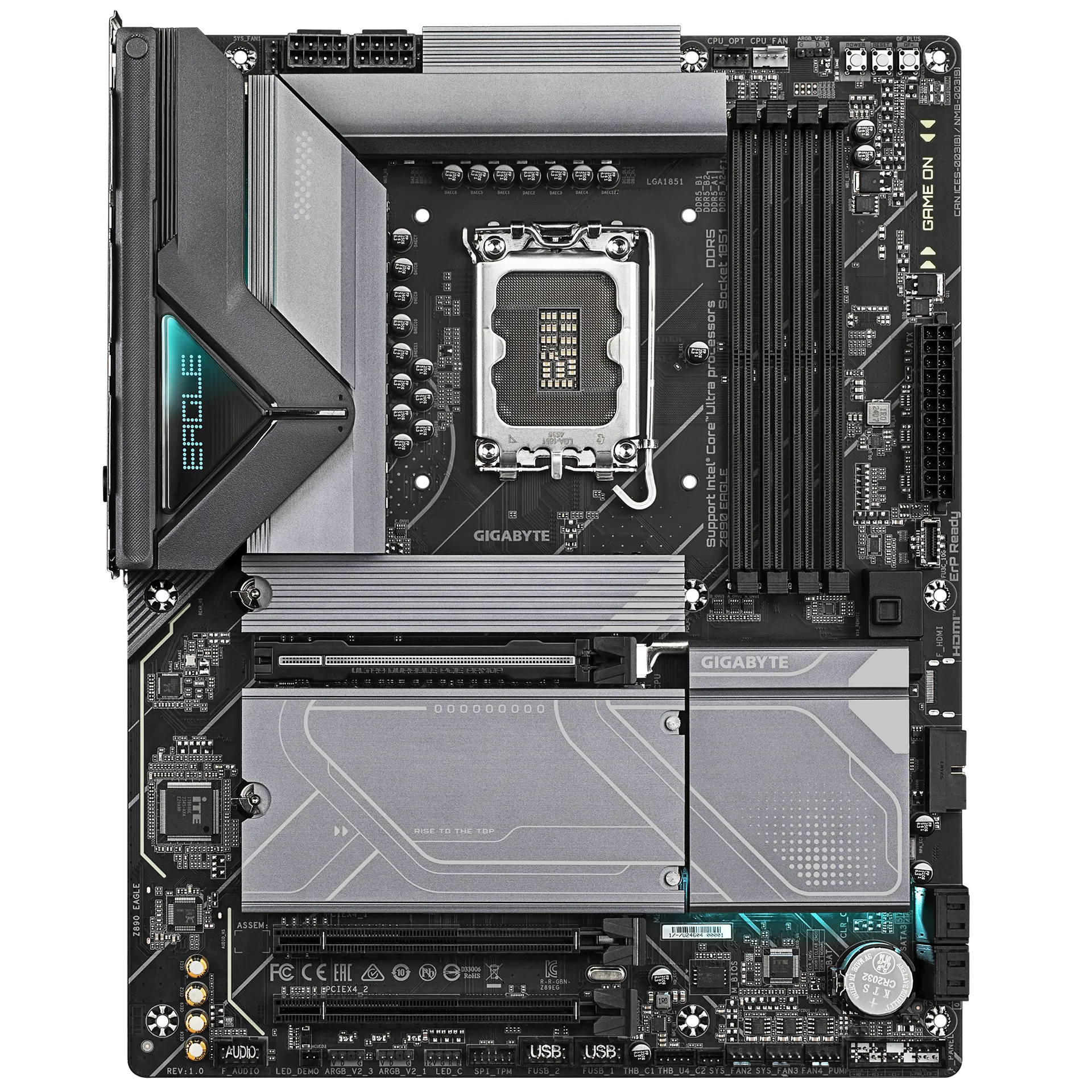 GIGABYTE Z890 EAGLE Motherboard - Unterstützt Intel Core Ultra (Serie 2) CPUs, 14+1+2 Phasen VRM, bis zu 8800MHz DDR5 (OC), 1x PCIe 5.0 M.2 + 3x PCIe 4.0 M.2, 2,5GbE LAN, USB4 – Bild 2