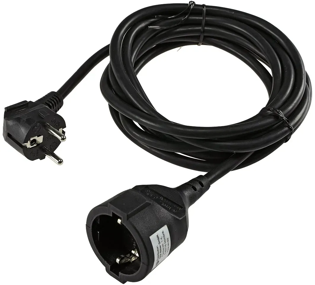 Schutzkontakt-Verlängerung, 3m, schwarz H05VV-F3G 1,5mm² 16A/250V Schutzkontakt-Verlängerung, 3m, schwarz H05VV-F3G 1,5mm² 16A/250V