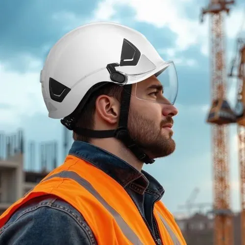 VEVOR Schutzhelm ANSI/ISEA Z89.1-zugelassener Sicherheitshelm mit Visier & 6-Punkt-Ratschenaufhängung, verstellbarer Industriehelm belüfteter Bauhelm Arbeitshelm für Industriebau Arbeitskleidung – Bild 7