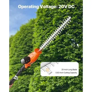 VEVOR Heckenschere Akku, 1200 U/min, 199-248 cm ausziehbar, Heckentrimmer für hohe Äste, 20-V-Akku, kabellose Elektroheckenschere mit 51 cm Klinge, 5 Winkel einstellbar für Hof und Garten VEVOR Heckenschere Akku, 1200 U/min, 199-248 cm ausziehbar, Heckentrimmer für hohe Äste, 20-V-Akku, kabellose Elektroheckenschere mit 51 cm Klinge, 5 Winkel einstellbar für Hof und Garten