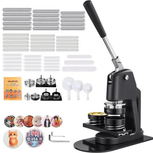 VEVOR Buttonmaschine Knopfmachermaschine Badge Punch Press 32 / 58 / 75 mm, Pinmaker mit 300 Buttonteilen & Kreisschneider & Zauberbuch & verstärkter ergonomischer Griff, DIY Badge Machine schwarz VEVOR Buttonmaschine Knopfmachermaschine Badge Punch Press 32 / 58 / 75 mm, Pinmaker mit 300 Buttonteilen & Kreisschneider & Zauberbuch & verstärkter ergonomischer Griff, DIY Badge Machine schwarz