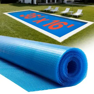 VEVOR Pool Solarfolie, 10972×4876 mm, Solarplane, 0,3 mm Pools Solardecke mit Luftpolster- & PE-Material, Wärmeabsorption tagsüber, Wärmespeicherung nachts, Solarabdeckungen, Solarabdeckplane, blau VEVOR Pool Solarfolie, 10972×4876 mm, Solarplane, 0,3 mm Pools Solardecke mit Luftpolster- & PE-Material, Wärmeabsorption tagsüber, Wärmespeicherung nachts, Solarabdeckungen, Solarabdeckplane, blau