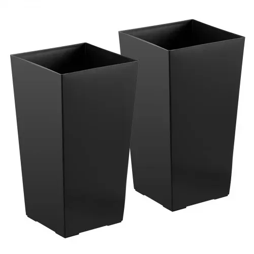 VEVOR Pflanztopf 300x300x550 mm 2er-Set, Blumentopf, Blumenkübel, PP-Pflanzgefäß, Planzkübel, Pflanzkasten mit Innentopf, Geeignet für Zimmer- & Gartenpflanzen, Schwarz – Bild 8