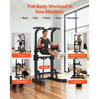 VEVOR Klimmzugstange Klimmzugstation Power Dip Station mit 150 kg Tragkraft & H-Rahmenkonstruktion stabilem Sockel & Unterstützungsplattform, 9-fach höhenverstellbar, Training von Armen Rücken VEVOR Klimmzugstange Klimmzugstation Power Dip Station mit 150 kg Tragkraft & H-Rahmenkonstruktion stabilem Sockel & Unterstützungsplattform, 9-fach höhenverstellbar, Training von Armen Rücken