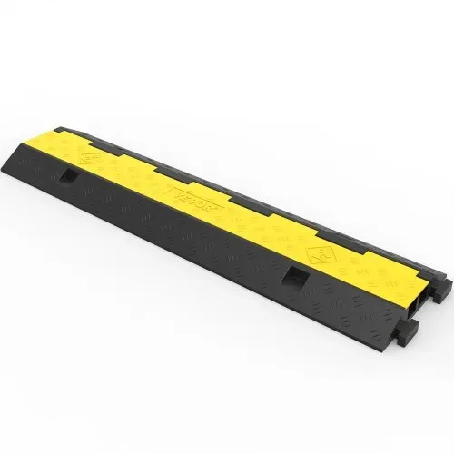 VEVR Kabelschutzmatte 3 Stück 2 Kanal, 101 x 25 x 5 cm Überfahrschutz für Kabel, Kabelbrücke 5T aus Handelsüblichem Thermoplastischem Gummi mit Modularem Design für Parkplätze, Lagerhäuser, Schwarz – Bild 8