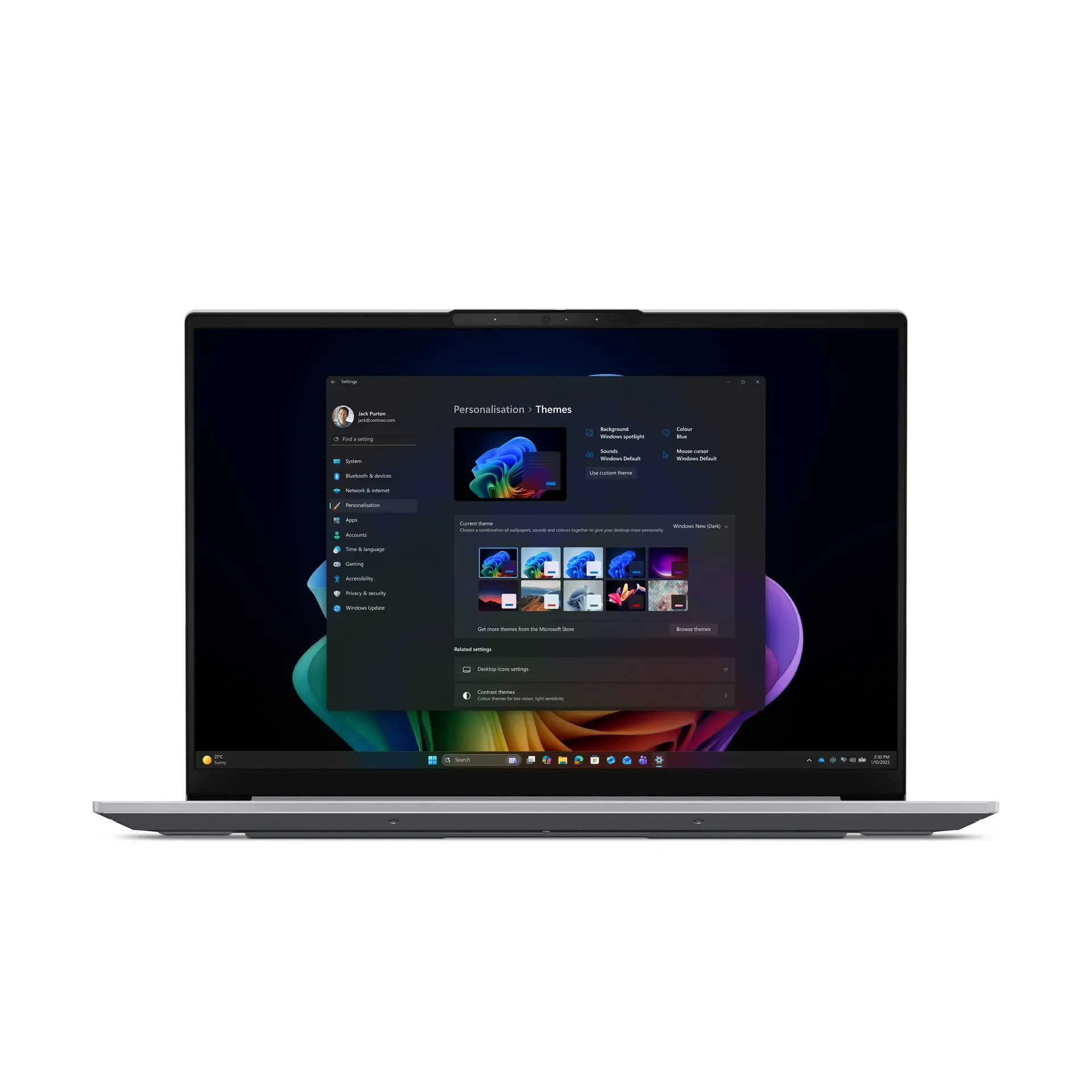 Lenovo ThinkBook 16 G9 IPL Copilot+ PC Intel Core Ultra 7 355 Laptop 40,6 cm (16") WUXGA 16 GB DDR5-SDRAM 512 GB SSD Wi-Fi 7 (802.11be) Windows 11 Pro Deutsch Grau – Bild 2