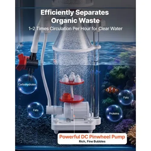 VEVOR Eiweißabschäumer 200-400 L Intern für Meerwasseraquarium DC-Pumpe, mit Regelbarer Steuerung, Luftschalldämpfer, Innenabschäumer für Meerwasseraquarien und Riffaquarien, Aquarium-Skimmer VEVOR Eiweißabschäumer 200-400 L Intern für Meerwasseraquarium DC-Pumpe, mit Regelbarer Steuerung, Luftschalldämpfer, Innenabschäumer für Meerwasseraquarien und Riffaquarien, Aquarium-Skimmer