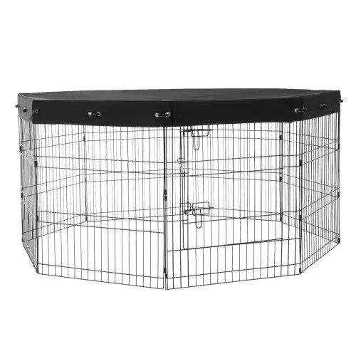 VEVOR Hundelaufstall, 8 Stk. 76 x 61 cm (H x B) Paneele, faltbarer Hundelaufstall aus Metall, Hundezaun mit Tür, Oberbezug aus 600D Oxford-Gewebe, Laufstall für Hunde, Katzen & andere Kleintiere – Bild 8