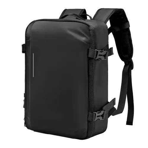 VEVOR Vakuum-Reiserucksack, 35 L, Vakuum-Kompressions-Reiserucksack mit Luftpumpe, mehreren Taschen & Fächern, wasserabweisendes Handgepäck, lässige Tasche für persönliche Gegenstände, Schwarz – Bild 10