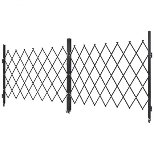 VEVOR Sicherheitstor abschließbar, doppelt klappbares Scherentor mit 360°-Lenkrollen, einziehbare Stahltore Outdoor, für Eingangssicherheit Garage Lager, Falttor 3300 x 1605 mm (B x H) Schwarz – Bild 8