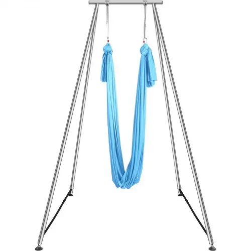 VEVOR Aerial Yoga Hängematte mit Yogarahmen 12 x 2,6 m, Blau Yoga Swing Air Fliegen, Yoga-Schaukel Hammock Swing 250 kg Max. Tragfähigkeit, inkl. Yoga-Socken & Fußpolster, Anti-Gravity-Übungen – Bild 9
