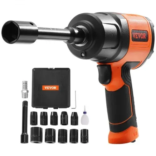 VEVOR 1,27 cm Druckluft-Schlagschrauber, hohes Drehmoment bis zu 2.000 Nm, leichte pneumatische Schlagpistole, mit 11-teiligem 1/2-Zoll-Antrieb, CR-V-Stahl-Schlagsteckschlüsselsatz und Tragetasche – Bild 8