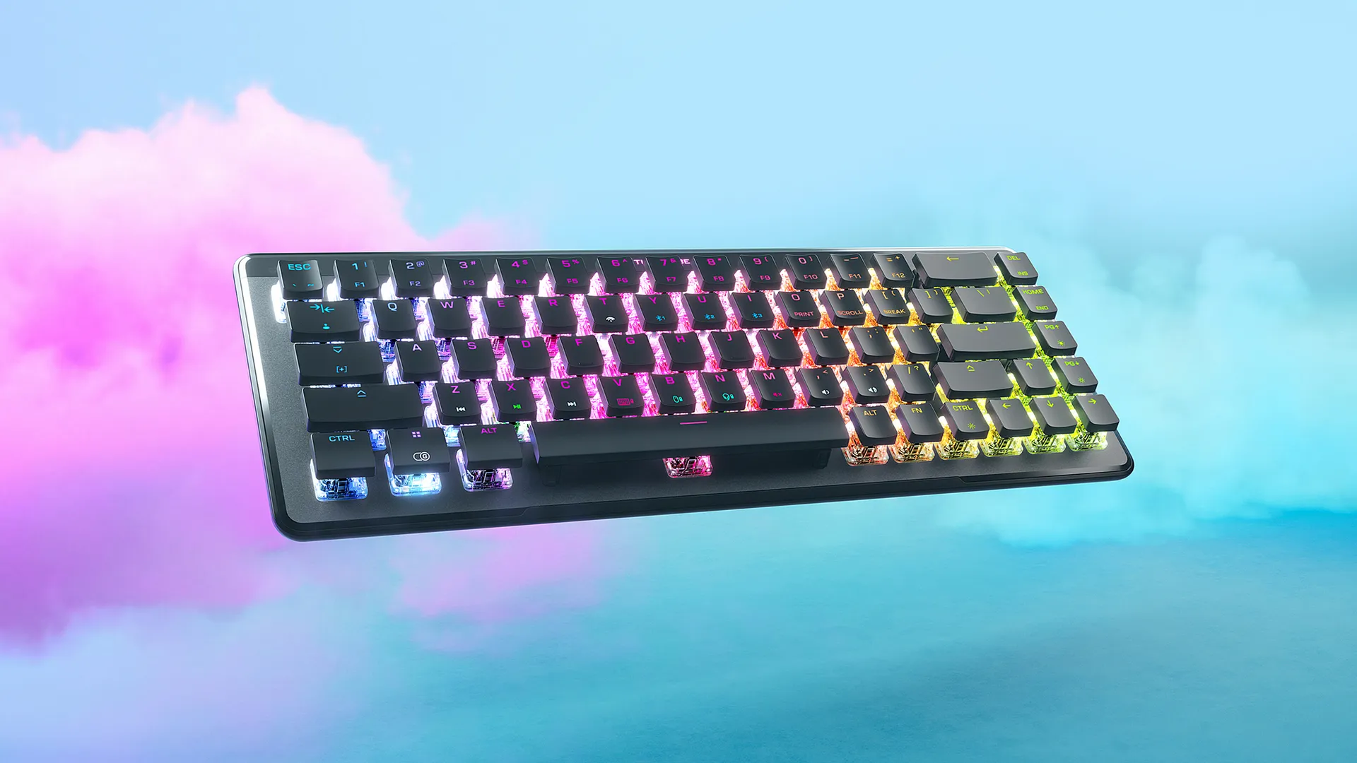 Turtle Beach Vulcan II Mini Air – Optisch-mechanische kabellose Gaming-Tastatur (65%), anpassbare RGB-Beleuchtung, abnehmbares Kabel, Smart Keys, Aluminiumplatte – Schwarz – Bild 2
