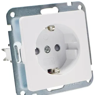 MILOS Schutzkontakt-Steckdose, weiß matt 250V~/ 16A, OHNE Rahmen, Klemmanschluss MILOS Schutzkontakt-Steckdose, weiß matt 250V~/ 16A, OHNE Rahmen, Klemmanschluss