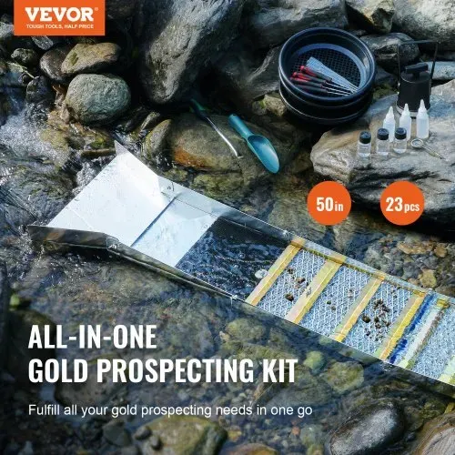 VEVOR Goldwaschpfanne Goldwannenbecken Set 22,86 x 127 cm Aluminium Goldpfanne für Goldwaschen Goldwannenbecken für Nugget Bergbau Wanne Gold Pan Sand Gold Bergbau Manuelle Goldwaschanlage Ausgräbt VEVOR Goldwaschpfanne Goldwannenbecken Set 22,86 x 127 cm Aluminium Goldpfanne für Goldwaschen Goldwannenbecken für Nugget Bergbau Wanne Gold Pan Sand Gold Bergbau Manuelle Goldwaschanlage Ausgräbt