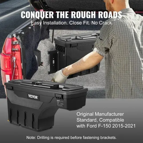 VEVOR Lkw-Ladeflächen-Aufbewahrungsbox, Abschließbarer Koffer, 25 L ABS-Radkasten-Werkzeugkasten, Wasserdicht & Langlebig, Kompatibel mit Ford F-150 2015–2021, Fahrerseite (links) – Bild 5