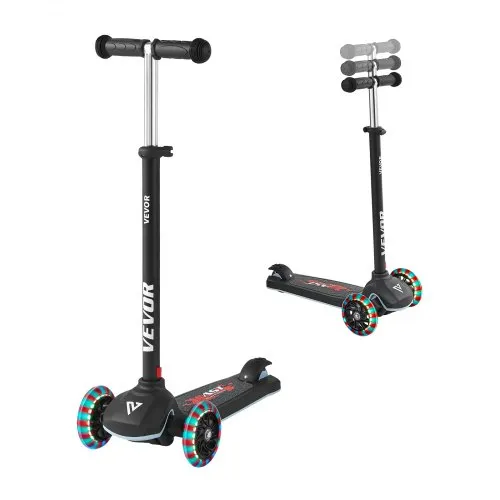 VEVOR Scooter (3 Räder) ab 3 Jahren, Cityroller Kinderroller mit leuchtenden Rädern & höhenverstellbarem Lenker & rutschfestem Deck & leichtem Aluminiumrahmen, Tretroller bis zu 75 kg, Schwarz VEVOR Scooter (3 Räder) ab 3 Jahren, Cityroller Kinderroller mit leuchtenden Rädern & höhenverstellbarem Lenker & rutschfestem Deck & leichtem Aluminiumrahmen, Tretroller bis zu 75 kg, Schwarz