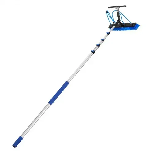 VEVOR 2-in-1 Teleskop Waschbürste für Solarpanel, Photovoltaik Reiniger Set mit 1,8-7,9m Alu-Teleskop 20m Wasseranschluss Abzieher Seifenspender, Reinigungsbürste für Solaranlage Fenster Terrassendach – Bild 8
