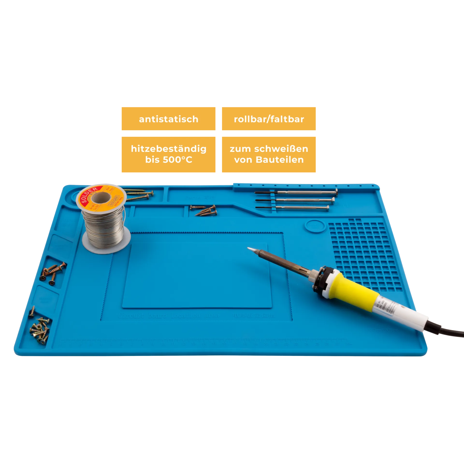 Silikon-Lötmatte McPower ''LM-15'' 39x27cm, Hitzebeständig, Antistatisch – Bild 5