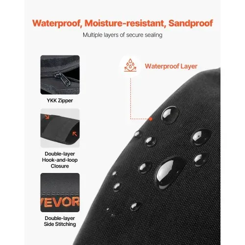 VEVOR Workout-Sandsack, strapazierfähige Powerbags Sandsack-Trainingstasche mit Griffen, verstellbar 2-11 kg für Fitness-Krafttraining, Cross-Training, Fitnessstudio-Übungen, Schwarz (ungefüllt) – Bild 2