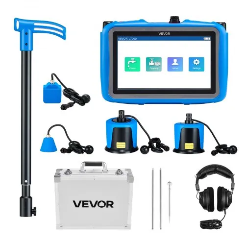 VEVOR Rohr-Wasserleckdetektor mit 4 Sensoren, 1 Hz–10000 Hz, 7-Zoll-Touchscreen, Ortungsgerät für unterirdische Rohrleitungen mit 3 Abhörstäben, Kopfhörer, 8-GB-Karte & Tragetasche VEVOR Rohr-Wasserleckdetektor mit 4 Sensoren, 1 Hz–10000 Hz, 7-Zoll-Touchscreen, Ortungsgerät für unterirdische Rohrleitungen mit 3 Abhörstäben, Kopfhörer, 8-GB-Karte & Tragetasche
