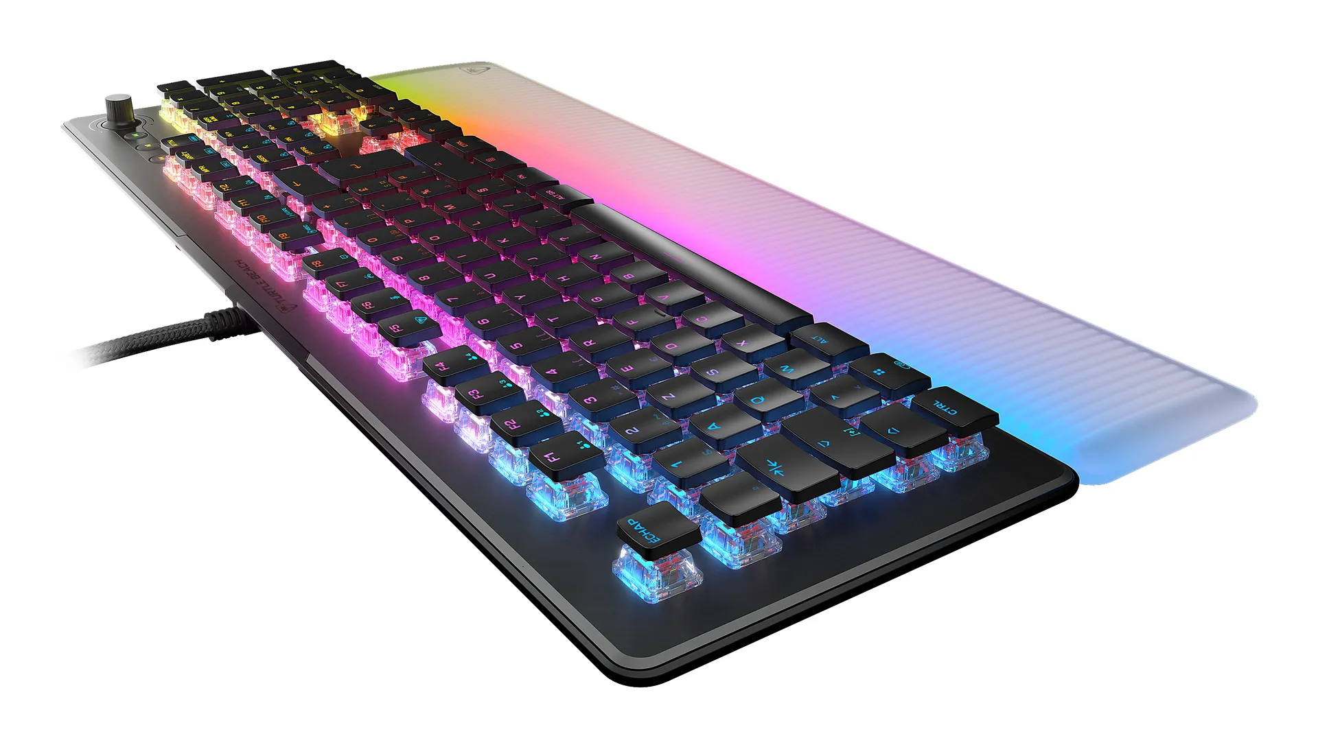 Turtle Beach Vulcan II Max – Optisch-mechanische PC-Tastatur, anpassbare RGB-Beleuchtung, Handballenauflage, lineare Titan II-Schalter, Aluminiumplatte – Schwarz – Bild 3