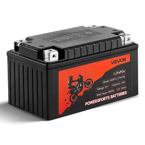 VEVOR Motorradbatterie, 12 Volt 4 Ah, LiFePO4 Lithium vorgeladene Powersports-Batterie, wartungsfrei und leistungsstark, kompatibel mit ATV, Motorrad, Jetski, Roller, UTV und mehr VEVOR Motorradbatterie, 12 Volt 4 Ah, LiFePO4 Lithium vorgeladene Powersports-Batterie, wartungsfrei und leistungsstark, kompatibel mit ATV, Motorrad, Jetski, Roller, UTV und mehr