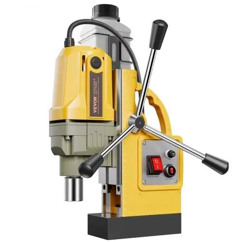 VEVOR Magnetbohrmaschine Kernbohrmaschine 1400 W φ50 mm, 12500 N tragbare elektrische Magnetbohrmaschine mit 11 Kernbohrern, 800 U/min Bohrmaschine für Metalloberflächen Industrie Heimwerker Gelb – Bild 10