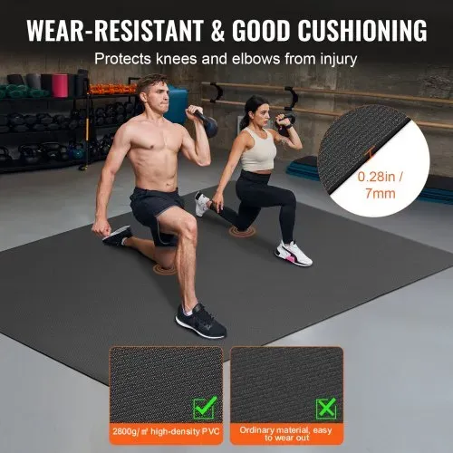 VEVOR Trainingsmatte, rutschfeste, hochdichte Premium-Yogamatte, Trainings-Yogamatte für Männer und Frauen, Fitness- und Trainingsmatte mit Tasche und Tragegurt, für alle Arten von Heim-Yoga, Pilates und Bodentraining (2,1 x 1,5 m) – Bild 3