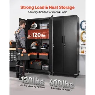 VEVOR Aktenschrank, 184,5 cm Metallschrank mit 4 Verstellbaren Einlegeböden, 2 Magnettüren & 2 Schlüsseln, Werkzeugschrank zur Aufbewahrung von Werkzeugen für Speisekammer, Lager, Keller, Büro VEVOR Aktenschrank, 184,5 cm Metallschrank mit 4 Verstellbaren Einlegeböden, 2 Magnettüren & 2 Schlüsseln, Werkzeugschrank zur Aufbewahrung von Werkzeugen für Speisekammer, Lager, Keller, Büro