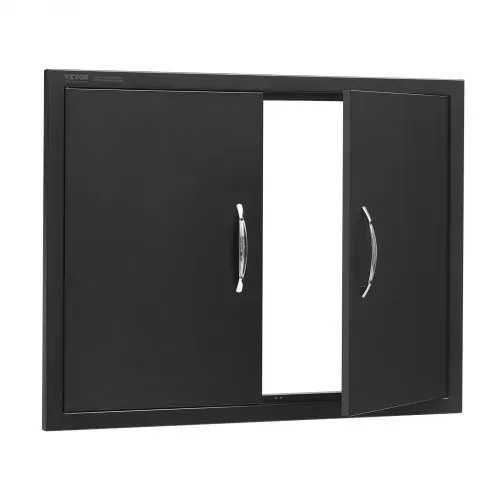 VEVOR Grill-Zugangstür, 788x610x46 mm, doppelte Außenküchentür, flächenbündig montierte Kaltplattentür, vertikale Wandtür mit Griffen, für Grillinsel Grillstation (Edelstahl + ölbesprühtes Produkt) – Bild 8