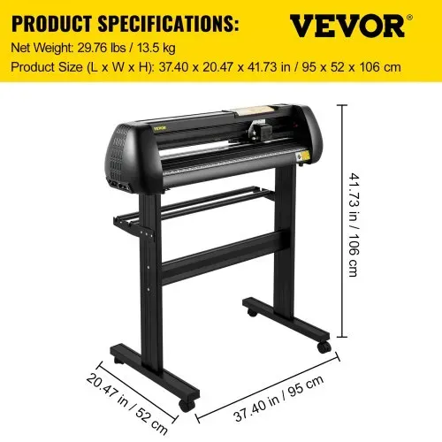 VEVOR Vinyl Schneidemaschine Schneideplotter 720 mm SignMaster Bodenständer, Plottermaschine Schnittgeschwindigkeit 10–800 mm / s, Schnittkraft 10-500 g, Schrittmotor, fünf Vinylrollen, 16 MB, 13,5 kg – Bild 6