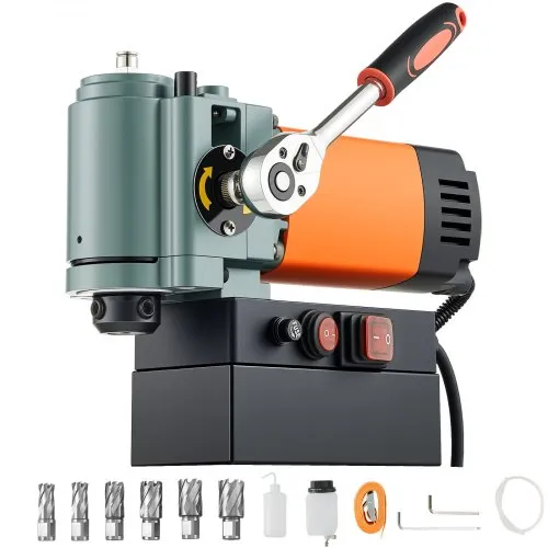 VEVOR Magnetbohrmaschine mit niedrigem Profil, 1300 W, 35 mm Bohrdurchmesser, 10000 N Leistung, tragbare Magnetbohrmaschine mit Weldon-Schaft, für Metalloberflächen Industrie Heimwerker VEVOR Magnetbohrmaschine mit niedrigem Profil, 1300 W, 35 mm Bohrdurchmesser, 10000 N Leistung, tragbare Magnetbohrmaschine mit Weldon-Schaft, für Metalloberflächen Industrie Heimwerker